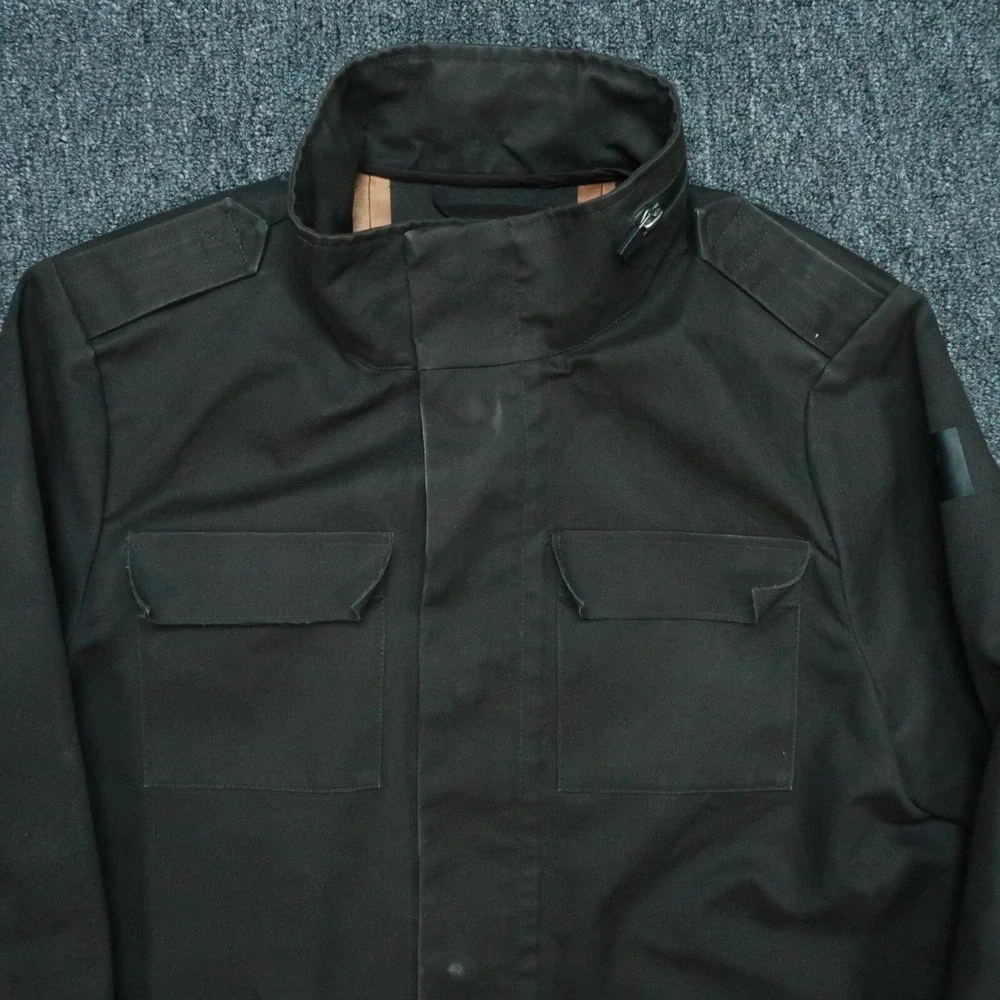 Scotch Soda Jacket Mens Medium Green Full Zip Snap Waterproof Waxed‎ - Picture 2 of 13